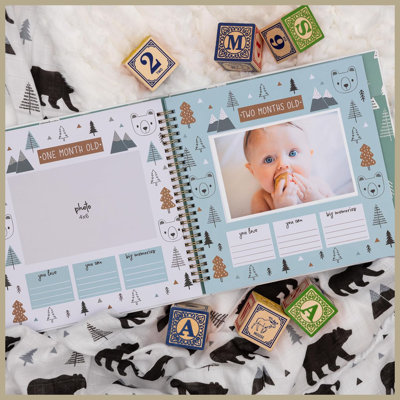 Livre de photos Woodland neutre pour les enfants, premier album photo de 5 ans pour les garçons et les filles