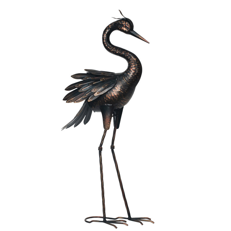 Statue de jardin en métal Heron
