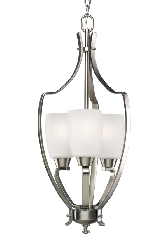 Charleston 3 - Light Lantern Pendant, Brushed Nickel