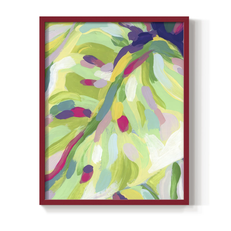 «Bright Tropical Abstraction I», H 11 po x l 9 po, Rouge