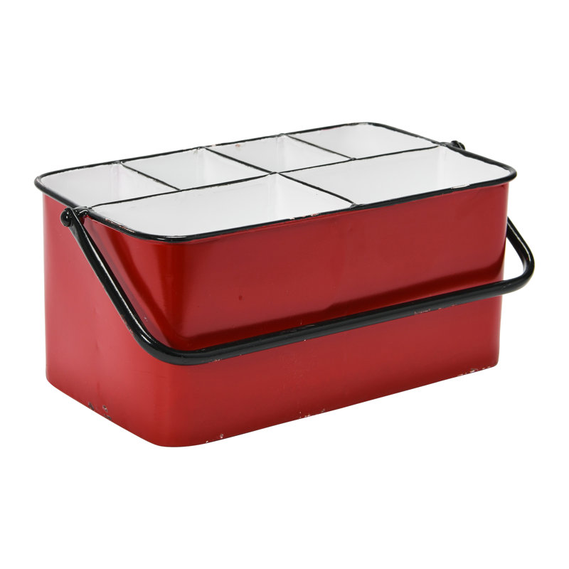 Baylie Rectangle Flatware Caddy, Red