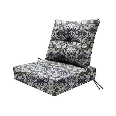 Outdoor Seat Cushion Set  24"W X 24"D X 4"T Waterproof & Fade Resistant Patio Furniture Cushions With Removable Zipper Cover, High-Resilience Foam For Chair Sofa Couch,Floral
