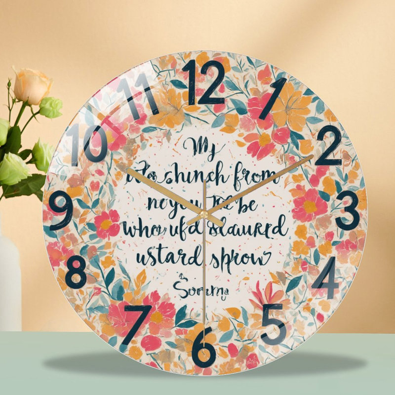 Horloge murale florale