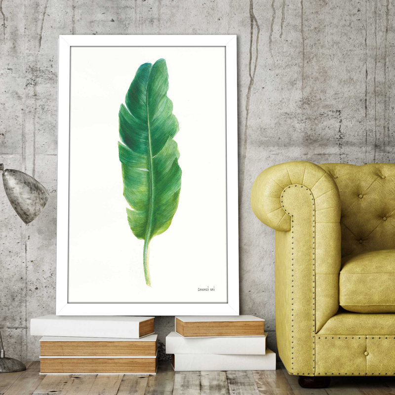 Palmes des tropiques III - peinture, H 27,5 po x l 21,5 po x P 0,75 po, Cadre blanc