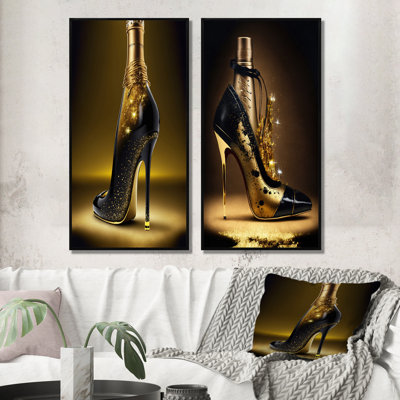 " Golden Champagne High Heel II " 2 - Pieces
