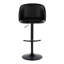 Tabouret de bar réglable en métal et similicuir noir avec repose-pieds arrondi en T - ensemble de 2-125535909