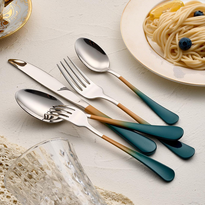 Green Orange Silver Set, Blue/Orange