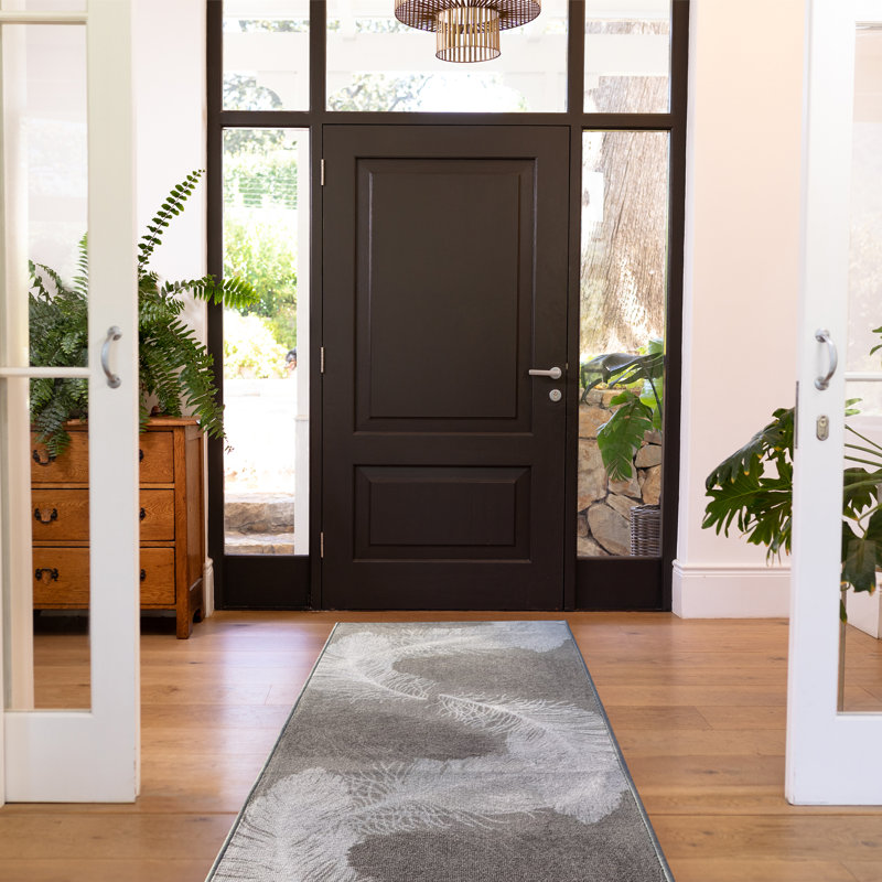 Tapis touffeté gris / blanc, Rectangle 2 pi x 2 pi 2 po