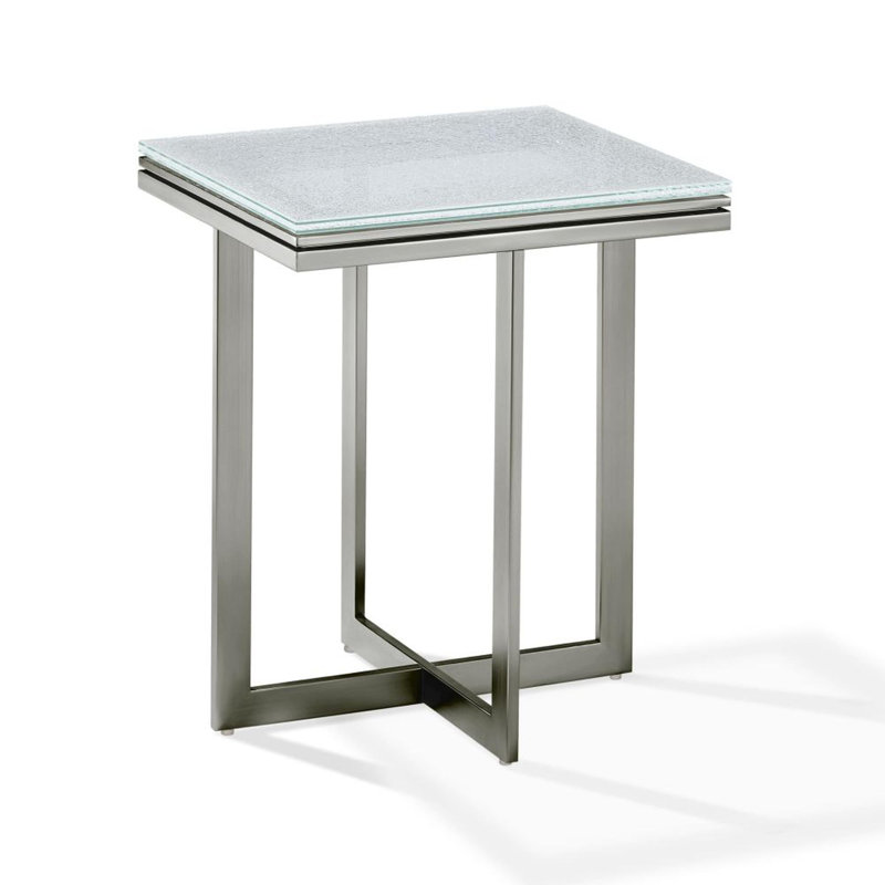 Table de bout à pieds croisés en verre Breella
