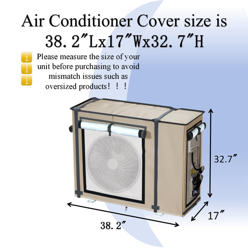 Mini Split Cover For Air Conditioner Outdoor Unit,38.2 "L X17 "W X32.7"H For Ductless Air Conditioning Protected Operation Universal For Mini Split Condenser HVAC Units All Seasons.