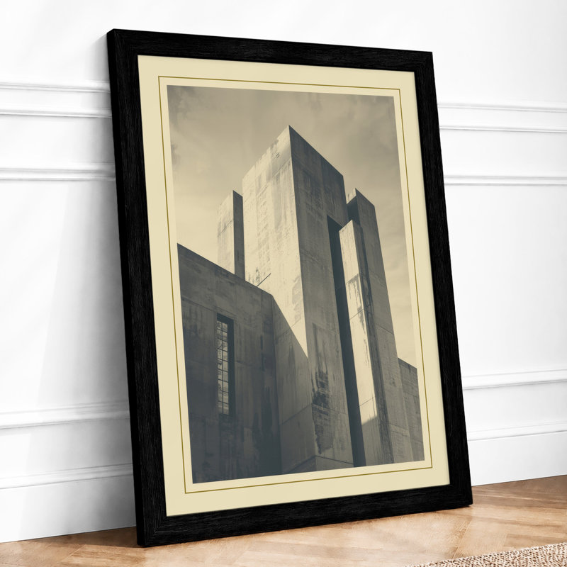 Monumental Towers Industrial - Framed Print, A4 - 29.7 x 21.0 cm, Black