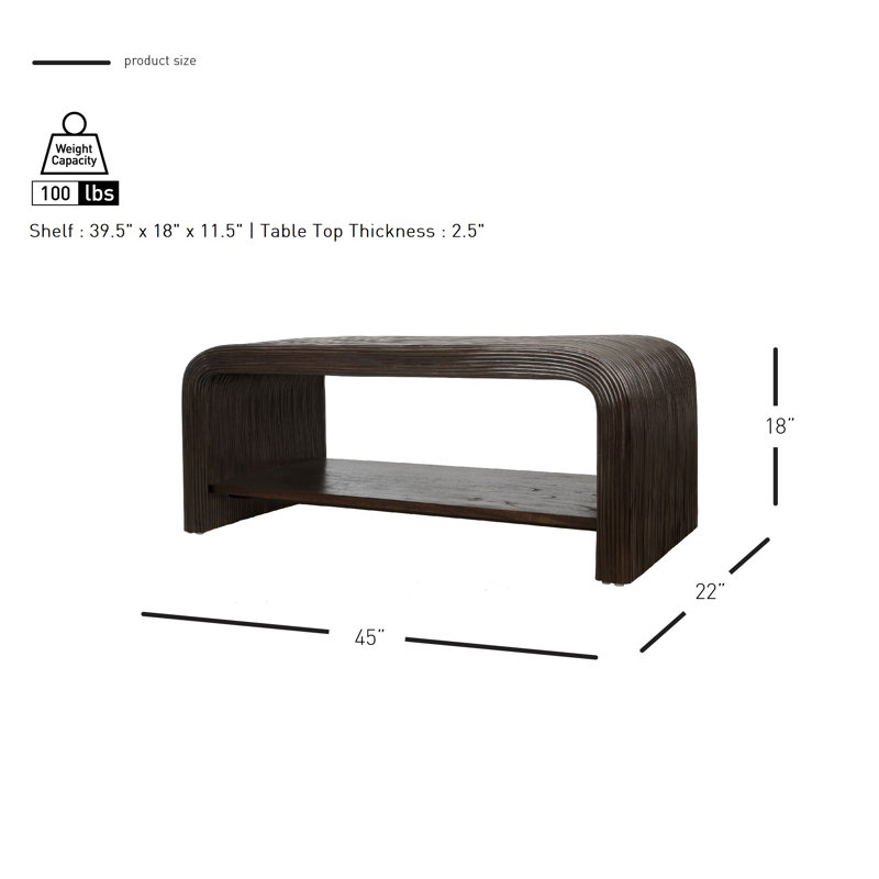 Dellamae Rattan Coffee Table, Espresso Brown
