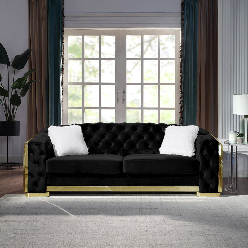 Burdell 8019 2 Sofa, Black 