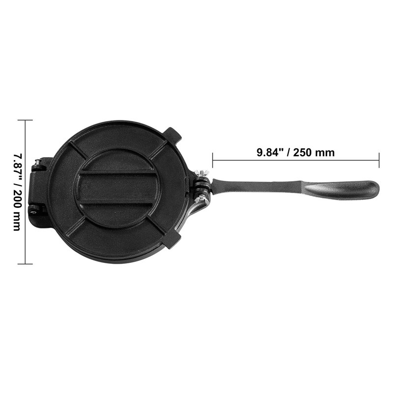VEVOR 8 Inch Cast Iron Tortilla and Roti Press with Parchment Paper