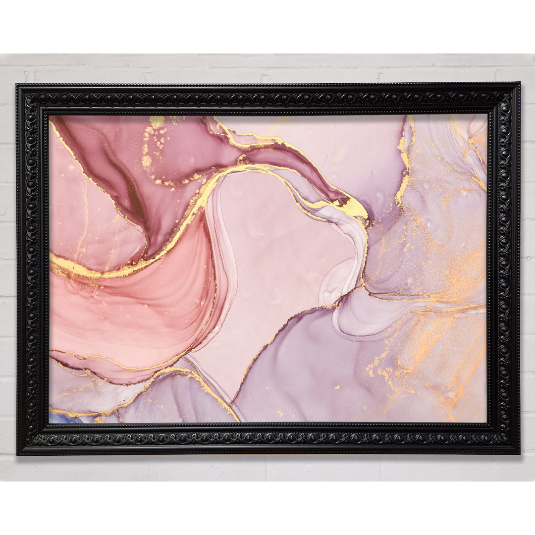 Gerahmtes Leinwandbild Oil Paint Pink And Gold