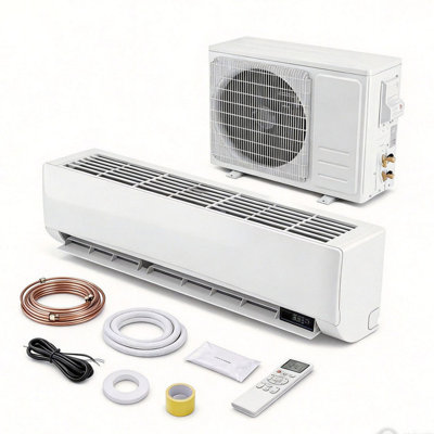 12000 BTU Mini Split AC & Heat Pump, 17 SEER2 Ductless Inverter Wall Mount Air Conditioner for Apartments & Studios, 230V