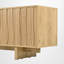 Meuble télé pour téléviseur de 75 po ou moins, console média avec portes d'armoire texturées et rangement, bois, style transitionnel, salon-965791772