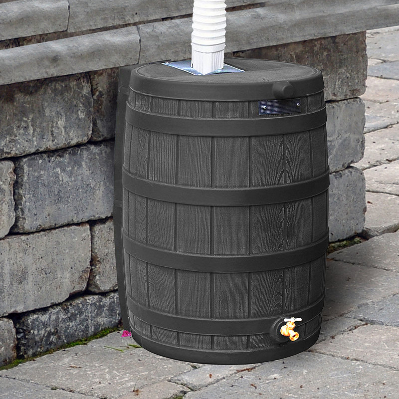 Good Ideas 50 Gallons Weather Resistant Wood Rain Barrel