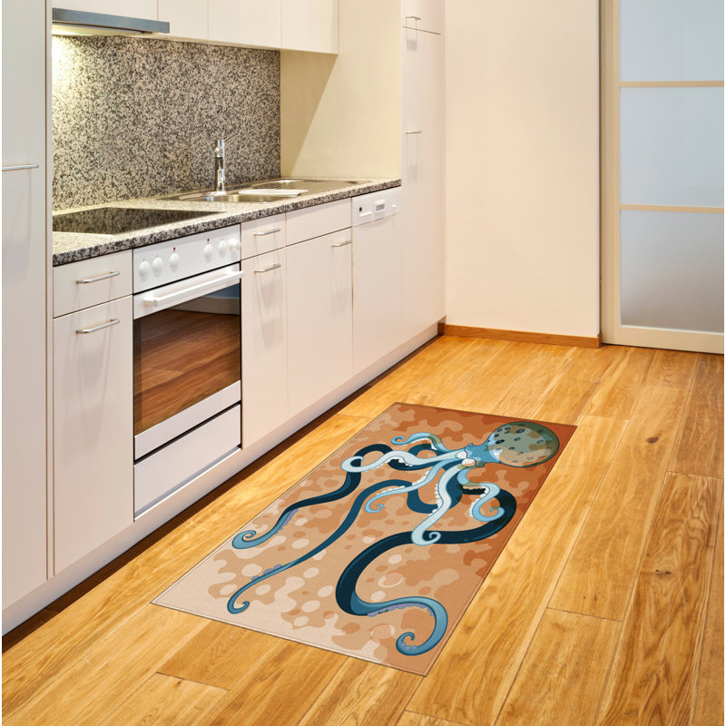 Octopus High Density Long Fiber Poly Threads Decorative Area Rug Carpet, Rectangle 2'7" x 5'