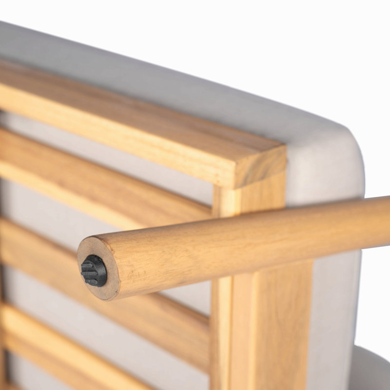 Canapé de patio en bois d'acacia avec coussin résistant à l'eau