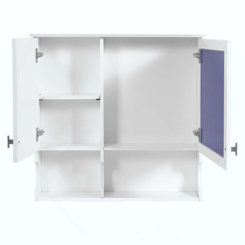 Armoire à pharmacie à miroir avec tablettes ouvertes, rangement mural avec portes et miroir, tablette réglable, armoire de rangement pour salle de bain au-dessus de la toilette