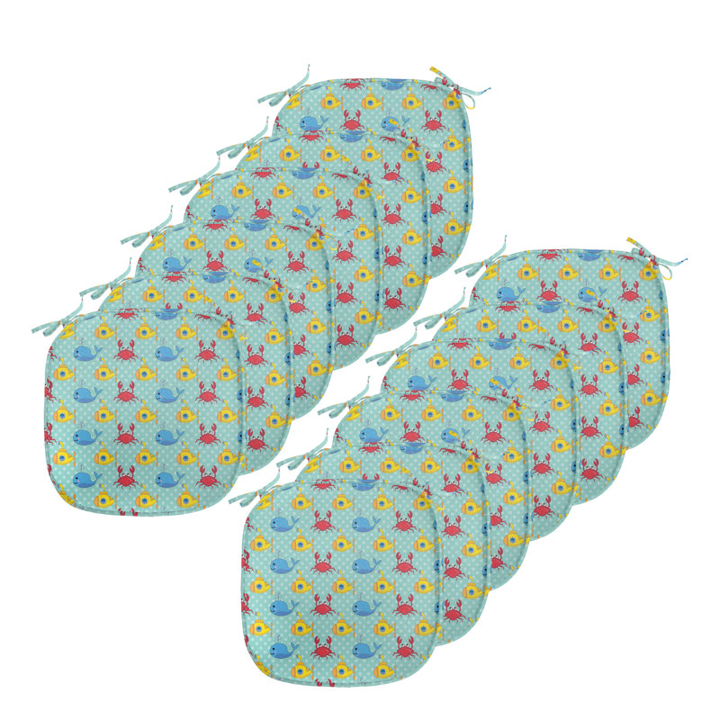 Submarines Whales and Crabs Chair Pad Cushion
