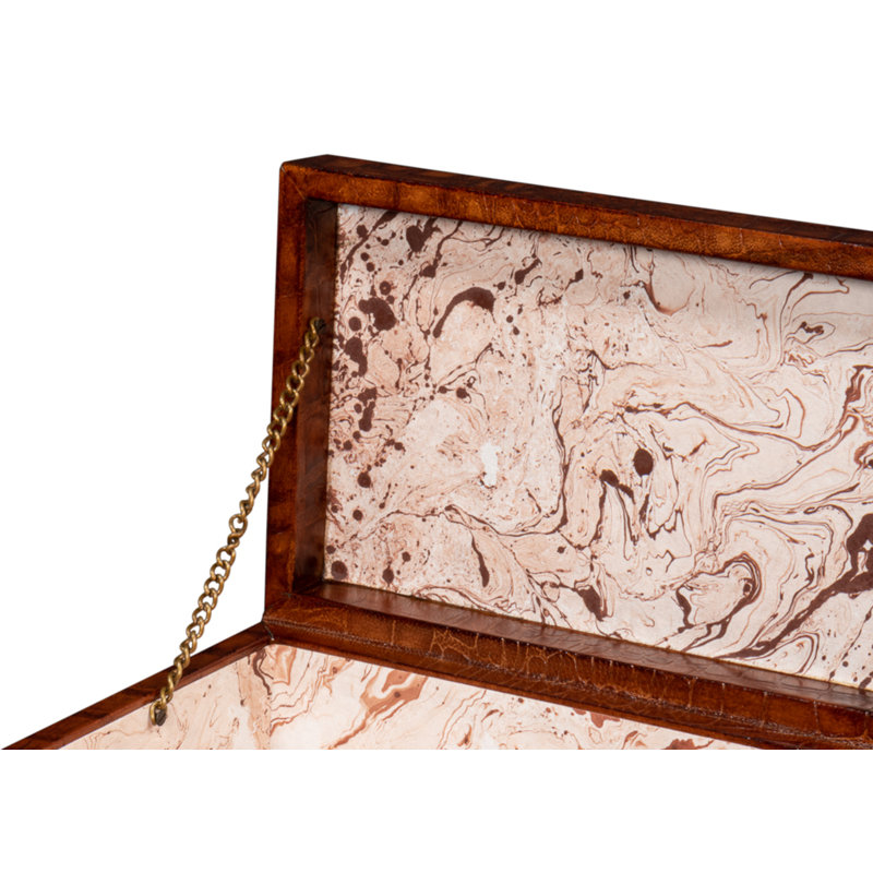 Shagreen Handmade Decorative Trunk, Brown