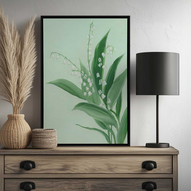«Lily of the Valley II» par Grace Popp, reproduction d'art sur toile, H 30 po x l 20 po, Cadre flottant sans passe-partout