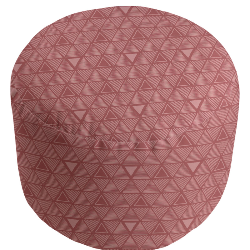 Upholstered Pouf, Medium Red