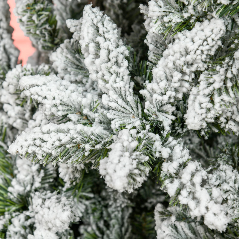 Grand arbre de Noël artificiel enneigé avec branches réalistes, 7.38'
