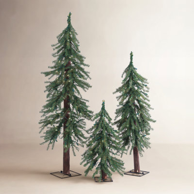 Alpine 4' Pre-Lit Pine Christmas Tree