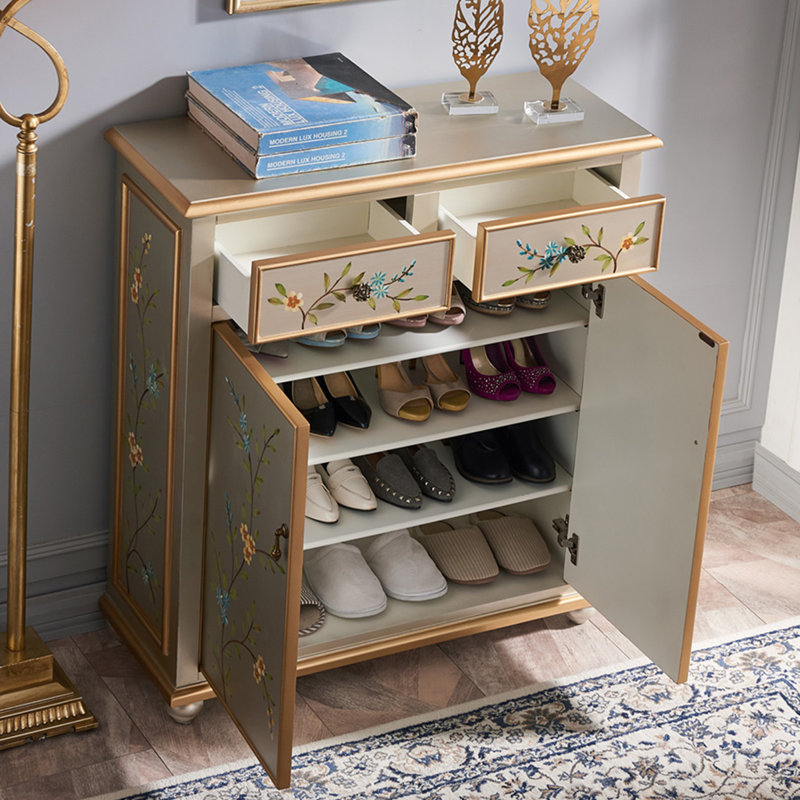 Banc de rangement pour chaussures en bois manufacturé