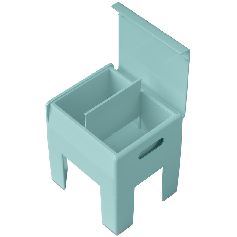 Modern Storage Stool - Multifunctional Plastic Storage Edge Table, Easy To Assemble Bedside Table In Bedroom/dormitory/small Space | Blue