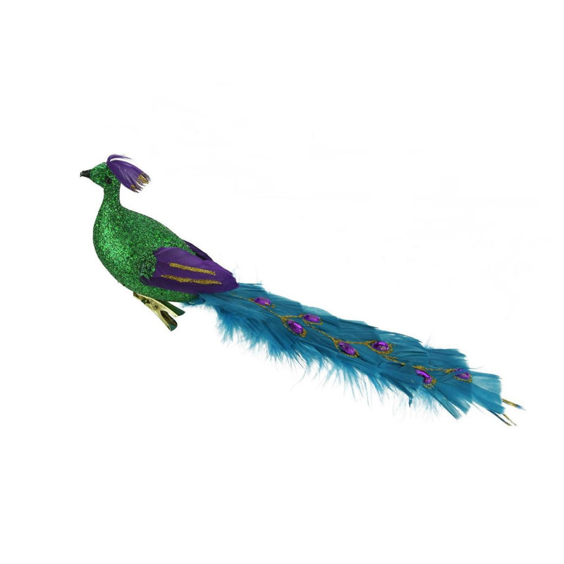 Ornement de Noël 12 po, Vert / Mauve / Bleu