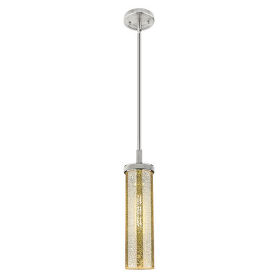 Downtown Urban - Lincoln - Luminaire suspendu 1 tige 4 po - Finition nickel satiné - Abat-jour mercure