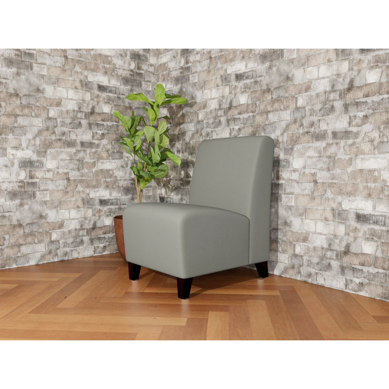Ravenna Lounge Reception Armless Guest Chair, Not Included, Black Wood, Patriot Plus Dove