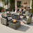 6 Seats High Quality Pe Rattan Outdoor Furniture Sofa With Rocking Chair And Stove, Can Be Freely Combined-198829095