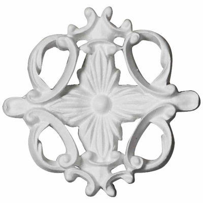 Amelia 3.375 in. H x 3.375 in. W x 375 in. D Urethane Rosette Applique