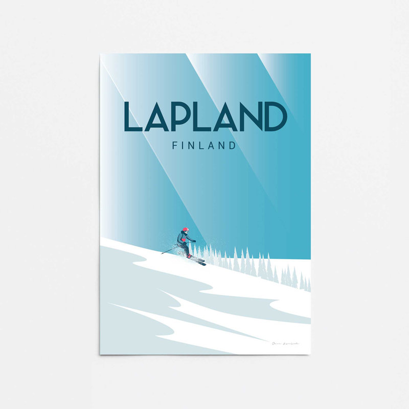 Laponie finlandaise, voyage, affiche dans un cadre, Papier, H 10 po x l 8 po x P 0,1 po