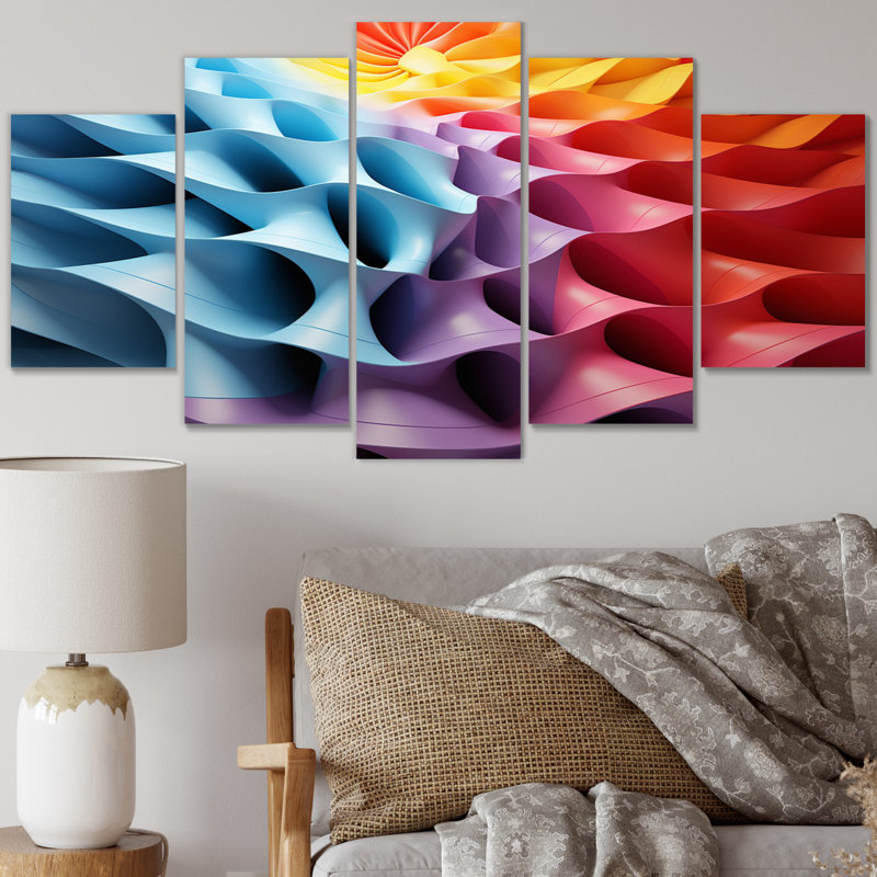 Opt Art Delirium III - Décoration murale moderne - 5 panneaux