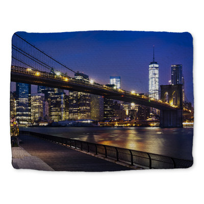 City at Night Braided Polyester Placemat | Industrial Livingroom