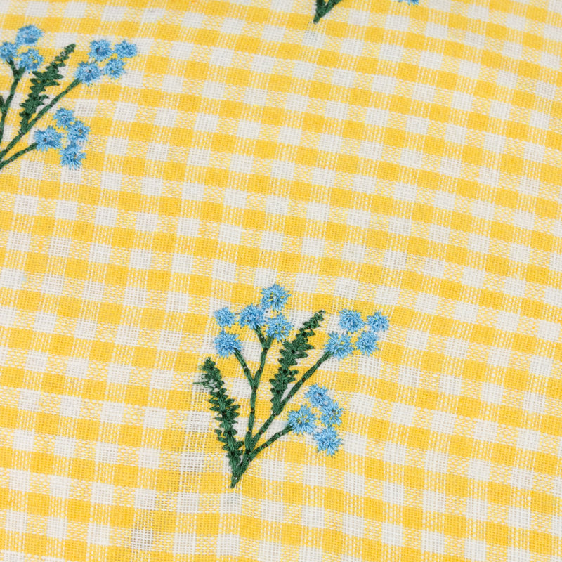 Les Petite Fleurs Floral Yellow Rectangular Cushion, Feather