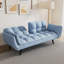 Velours bleu 57 po pour la chambre à coucher. Convertible en lit confortable. Dossier réglable. Facile à assembler. Structure en bois massif. Rembourrage en éponge. Limite de poids de 300 lb. L'appartement 2 places peut être converti en postures.-1052897617