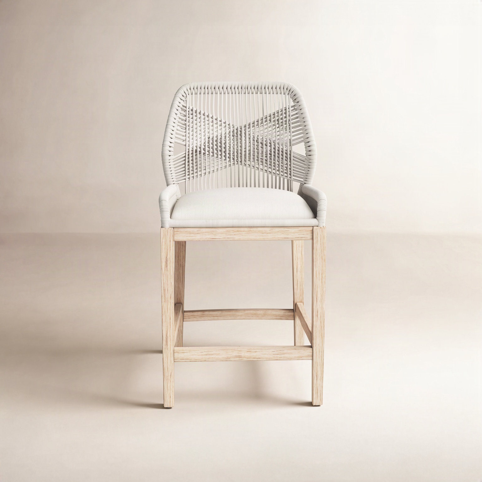 Wellsworth Bar and Counter Stool, Taupe & White, Counter Stool (26" Seat Height), Natural Gray
