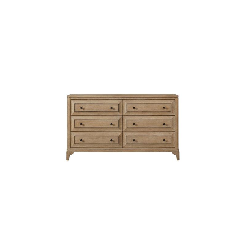 Modern 6 Drawer Dresser Sand Finish