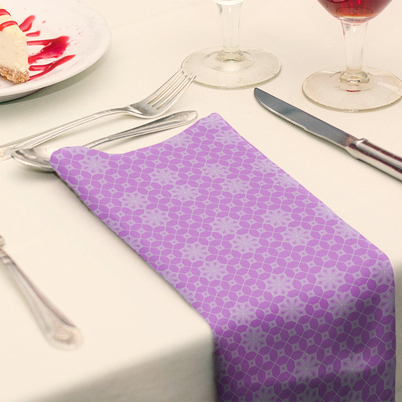 Polyester Abstract Square Napkin, Purple, Polyester Twill, 0.1" H x 10" W x 10" D