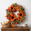 Couronne d'automne 18 po pour porte d'entrée avec tournesols, citrouilles, pommes de pin et baies-129505535