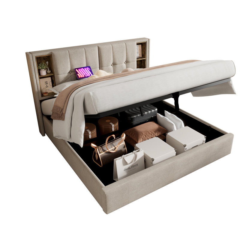 Solid Wood Bed, 135 x 190cm, Natural