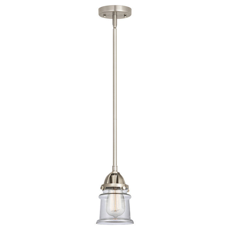Nouveau 2 - Alvi - Mini-luminaire suspendu à tige 6 po 1 lumière - Ampoule non incluse - Finition cuivre antique - Abat-jour blanc mat