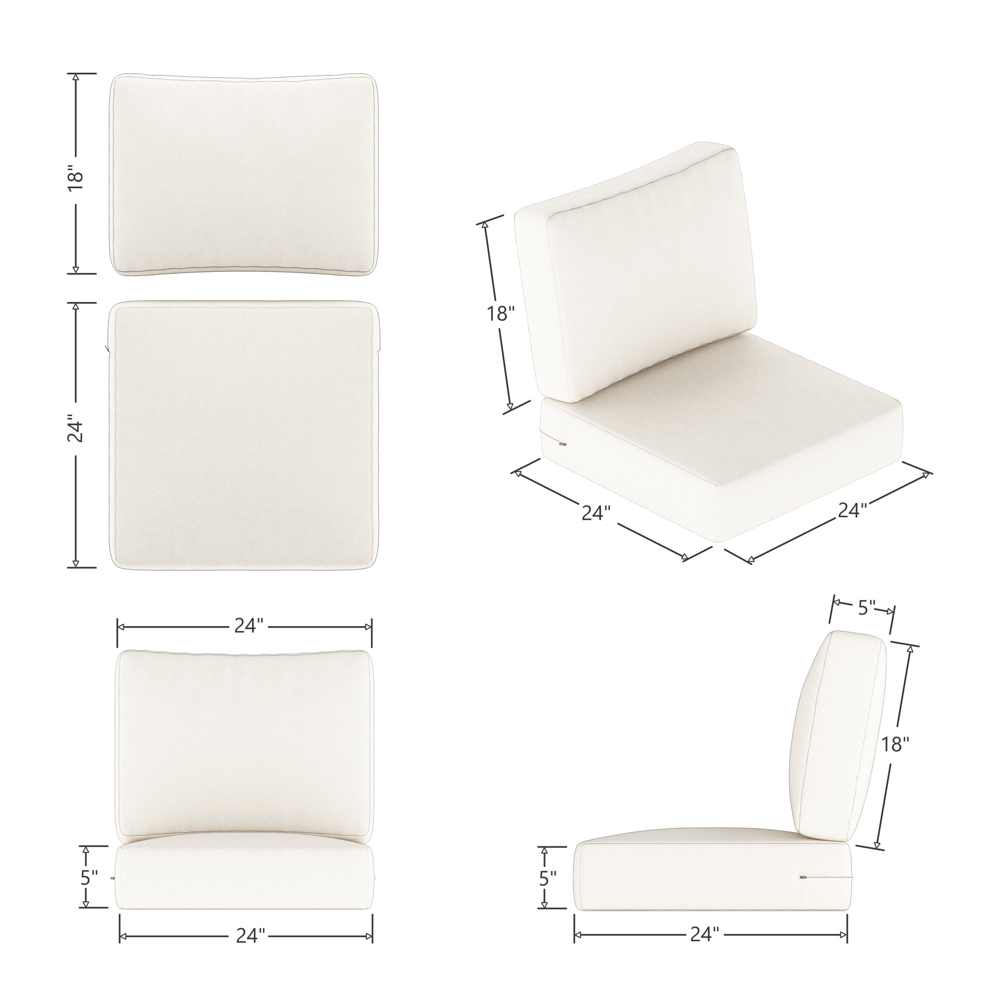 Outdoor Sunbrella Seat/Back Cushion, Sunbrella Play Navy